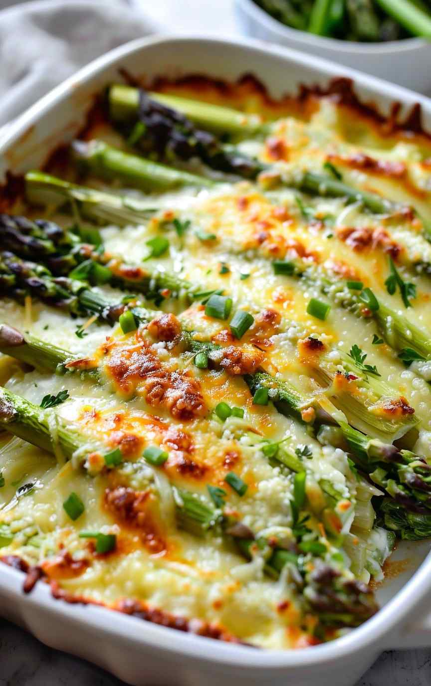 Cheesy baked asparagus