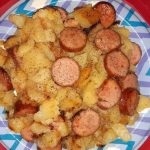 Fried Potatoes, Onions, and Smoked Polish Sausage
