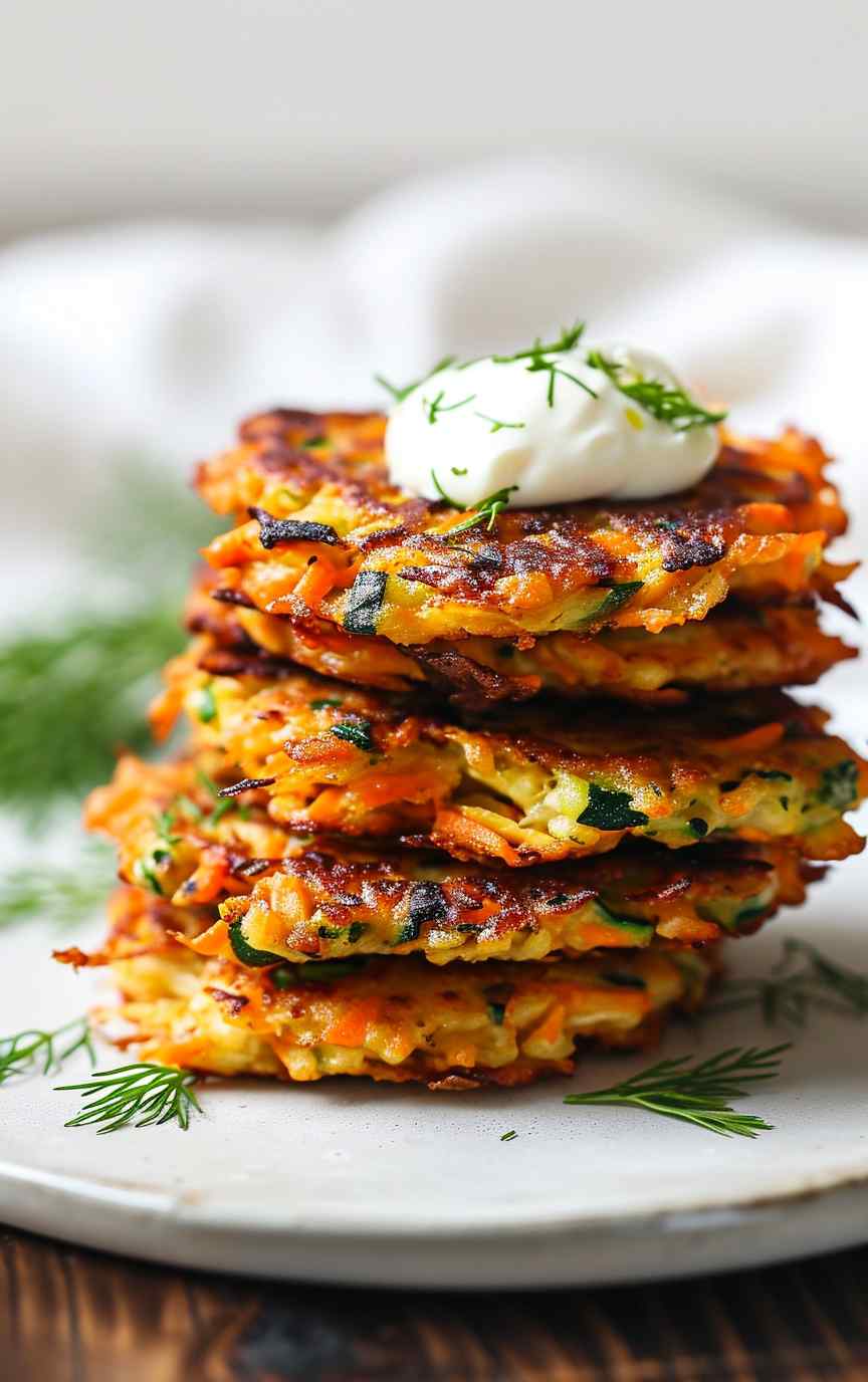 Zucchini and carrots fritters