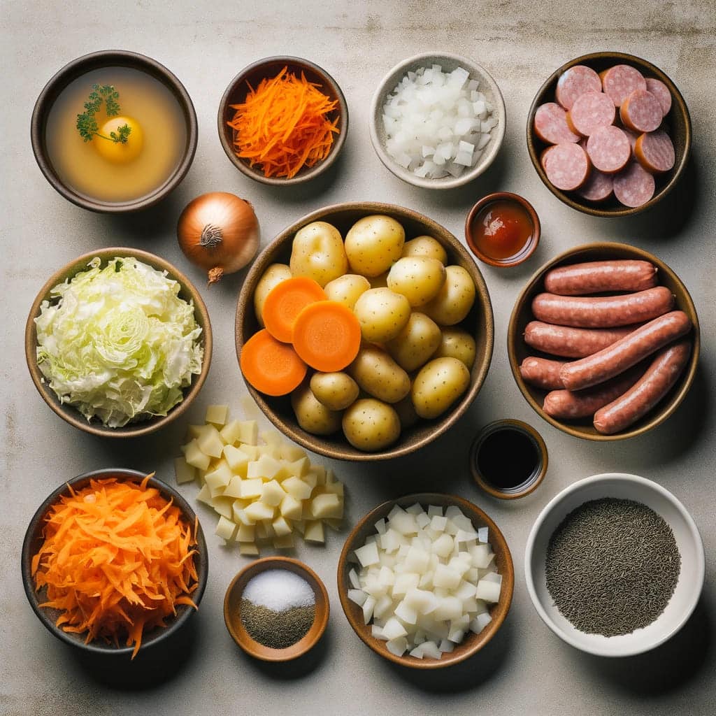 Polish Sausage and Cabbage Soup Ingredients