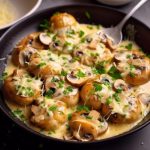 Garlic Mushrooms in Parmesan Cheese