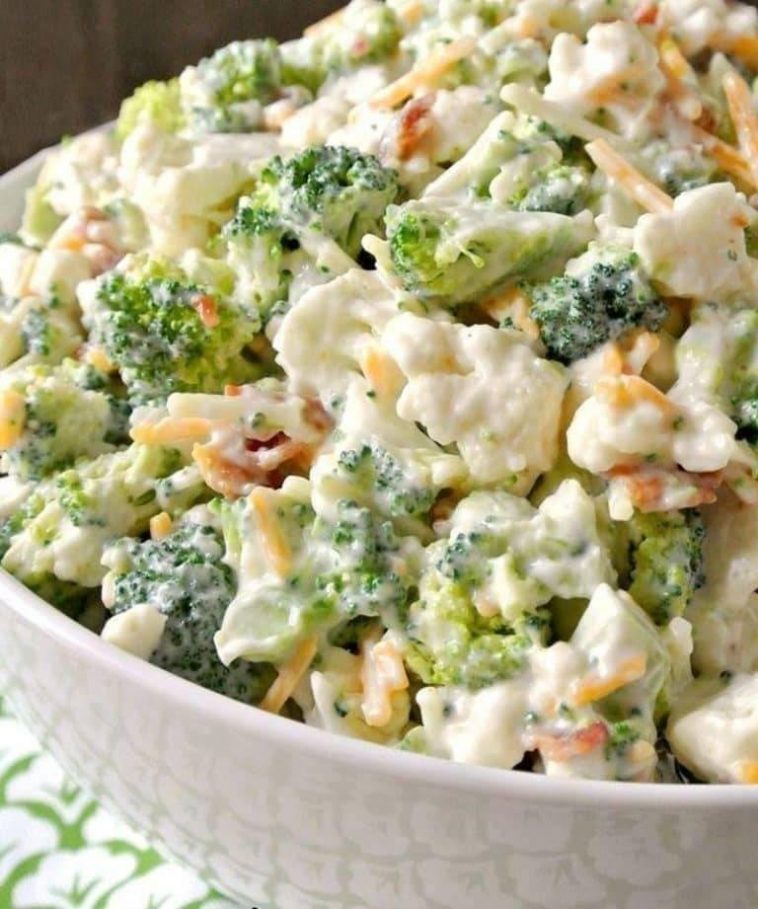 Loaded Broccoli Cauliflower Salad