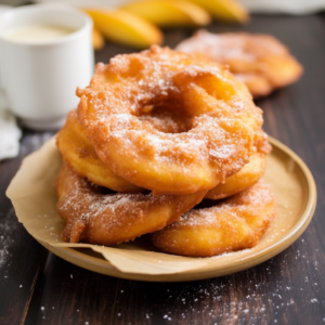 Fried battered apple rings Fried battered apple rings