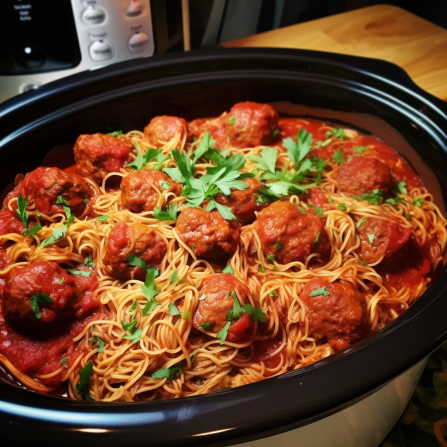 Crockpot Spaghetti and Meatballs