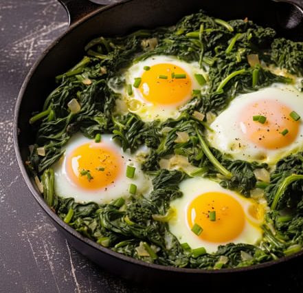 Spinach with Eggs Breakfast