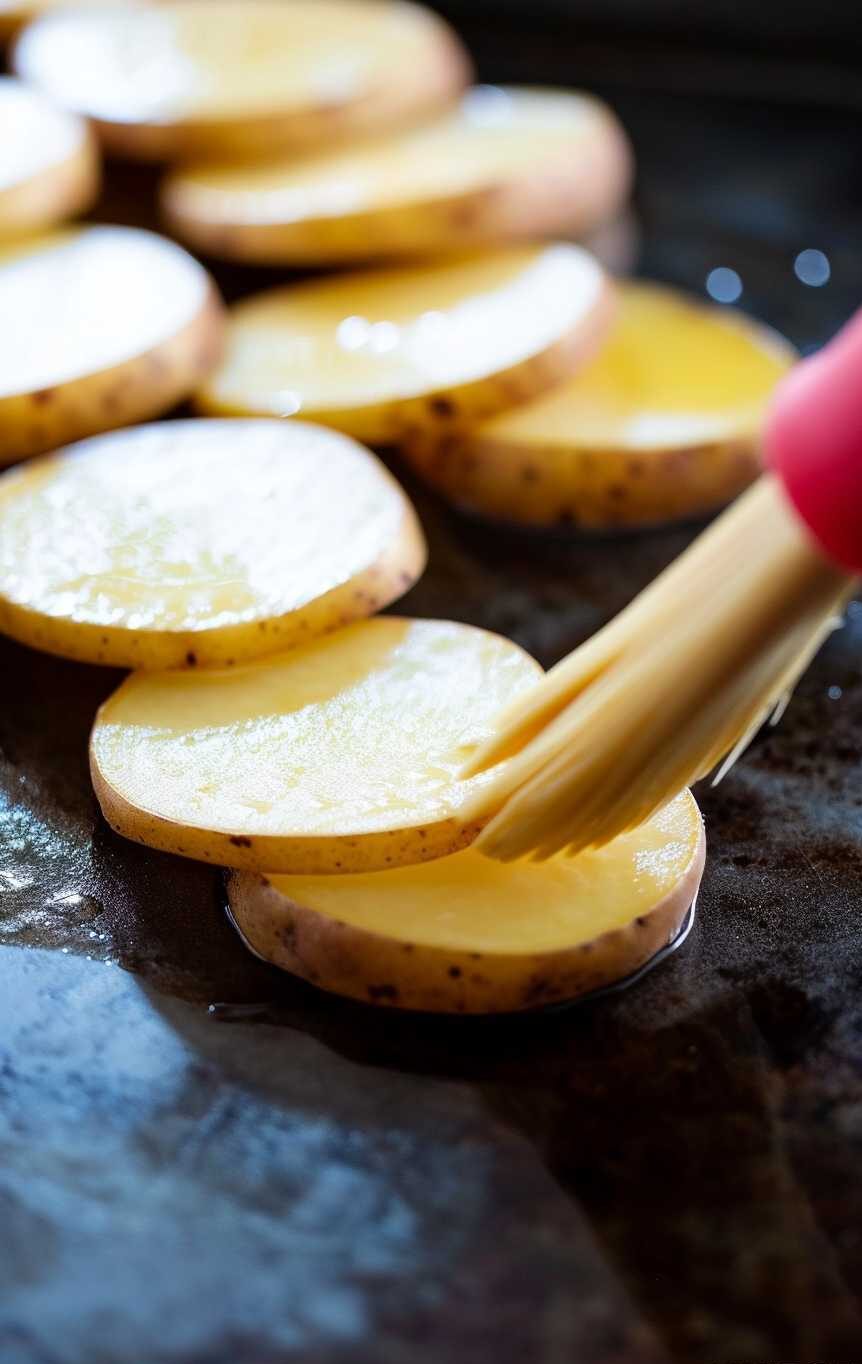 Sliced baked potatoes