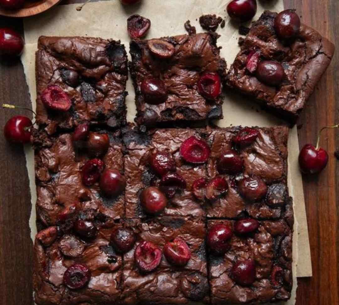 Roasted Cherry Brownies