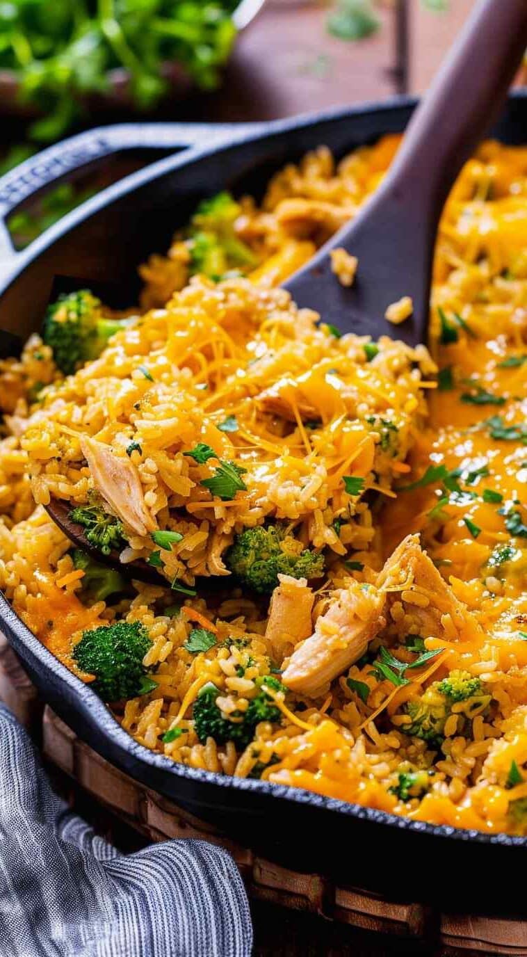Cheesy Broccoli & Chicken Rice