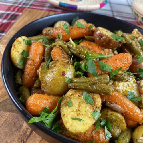 Garlic Herb Roasted Potatoes Carrots and Zucchini