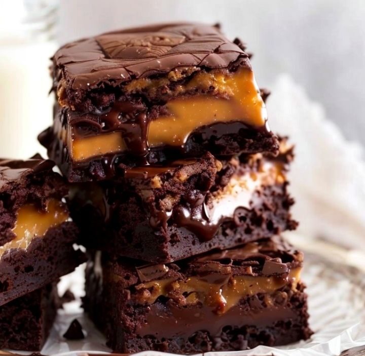 Salted Caramel Stuffed Brownies
