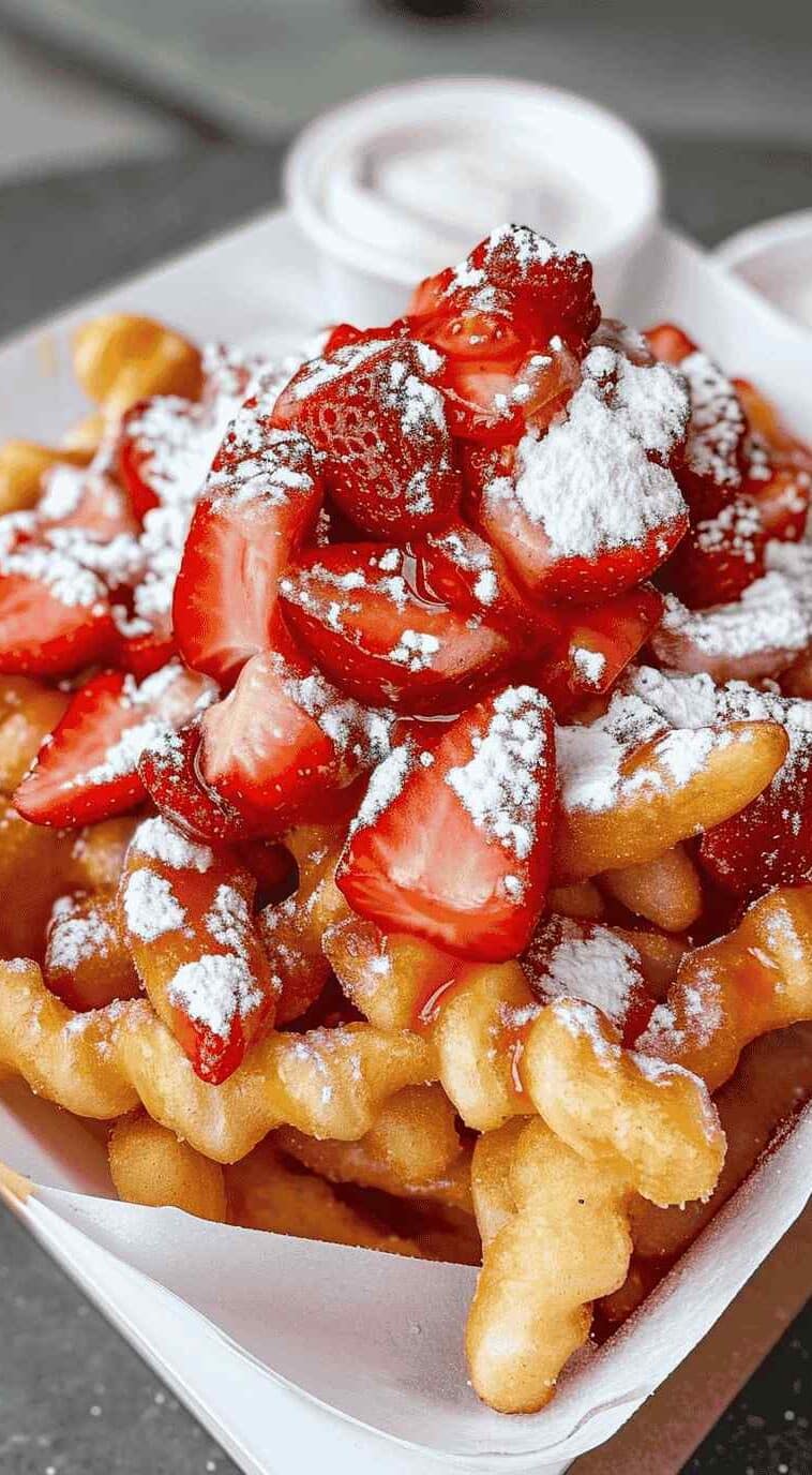Strawberry Funnel Cake Fries