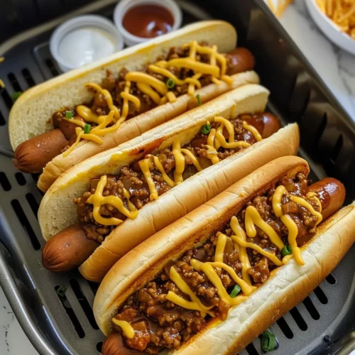 Air Fryer Chili Dogs