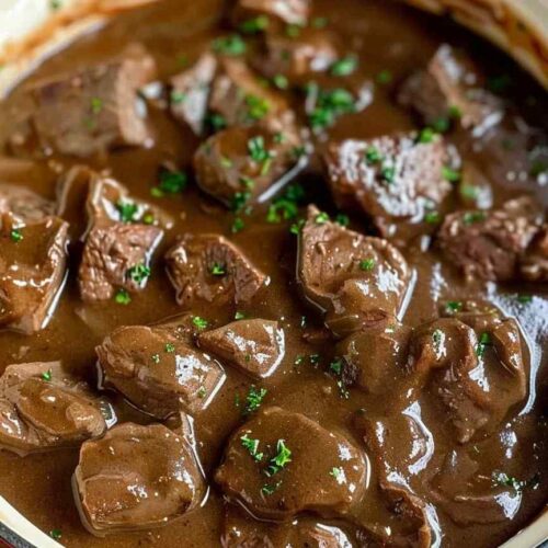 BEEF TIPS AND GRAVY
