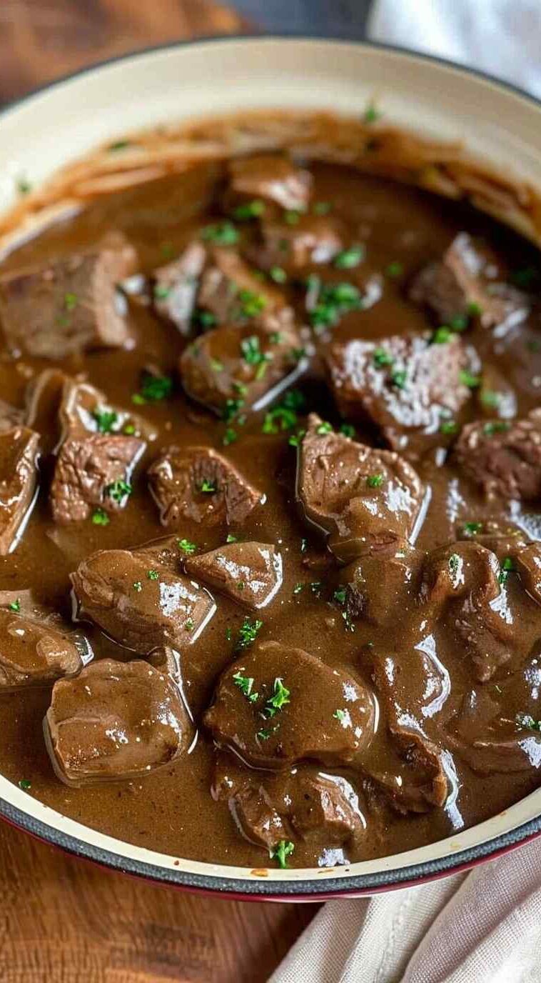 BEEF TIPS AND GRAVY