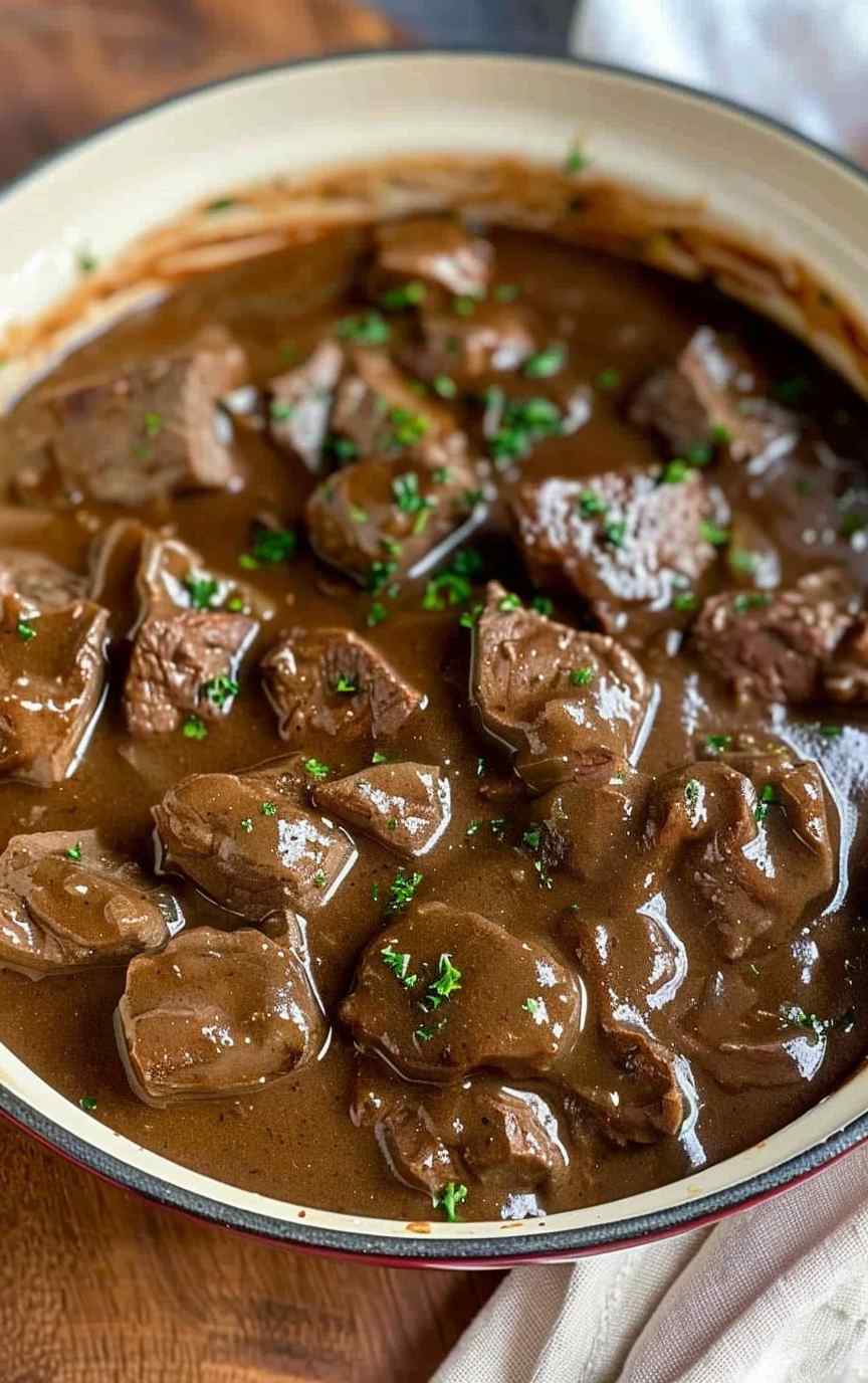 BEEF TIPS AND GRAVY