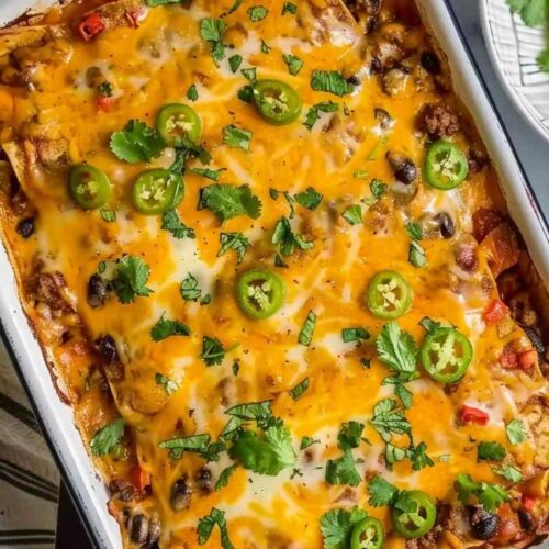 Beef enchilada casserole