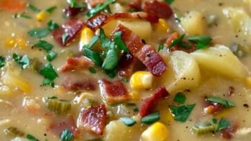 CORN CHOWDER WITH BACON AND POTATOES