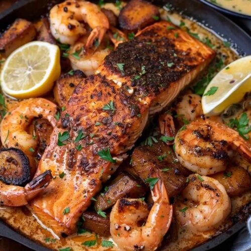 Cajun Salmon and Shrimp