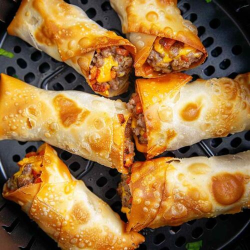 Cheeseburger Egg Rolls in the Air Fryer