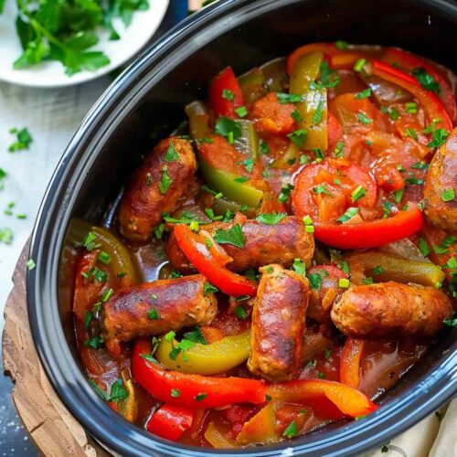 Crockpot Sausage and Peppers