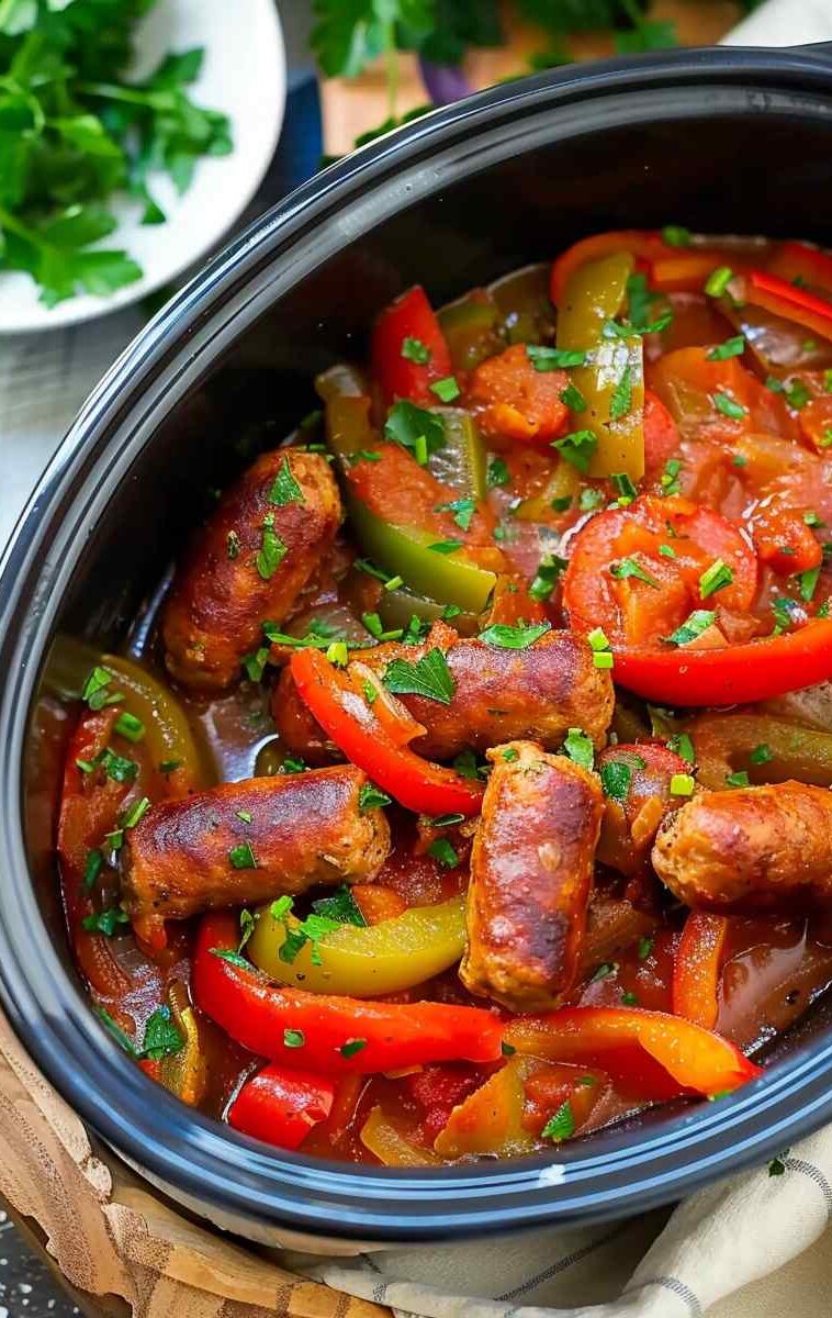 Crockpot Sausage and Peppers
