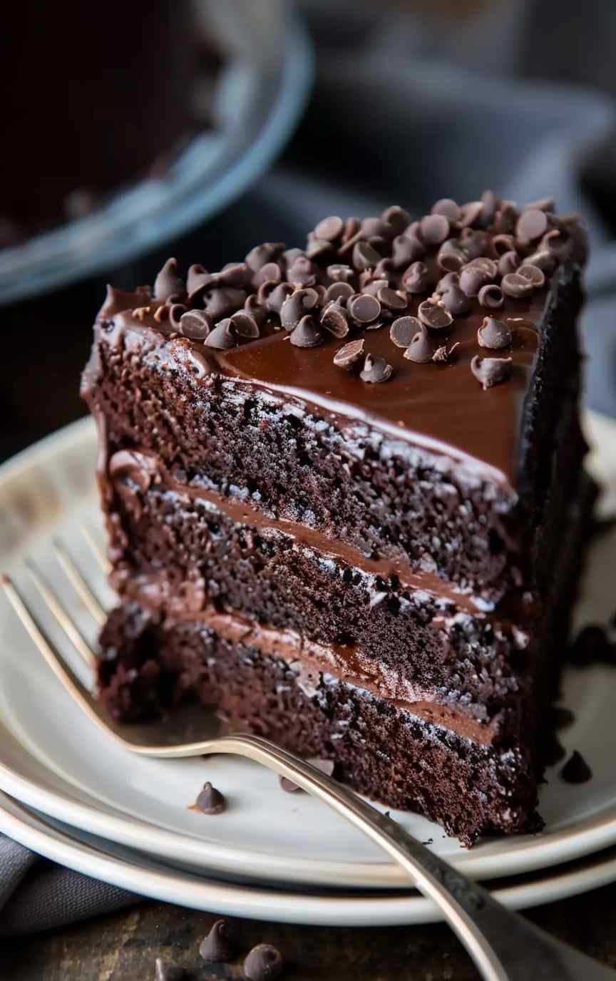 Moist Triple Layer Chocolate Cake Captishop