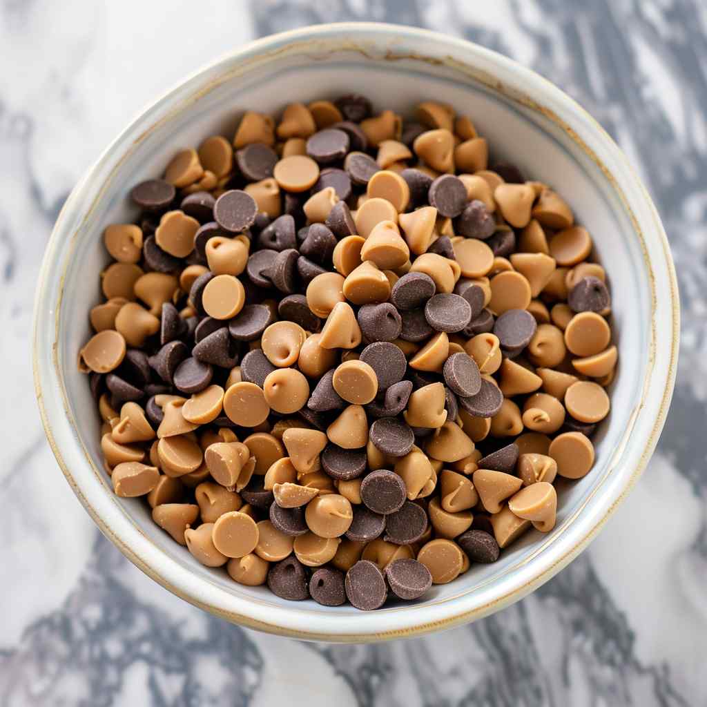 Peanut butter chips and chocolate chips