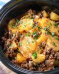 slow cooker beef and potato au gratin