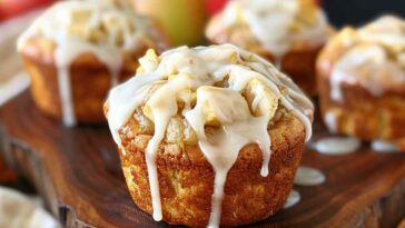 APPLE MUFFINS WITH GLAZE DRIZZLE