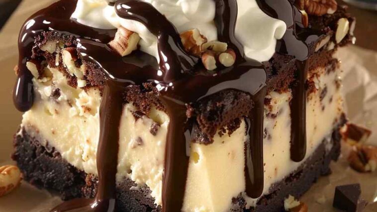Hot Fudge Sundae Brownie Cheesecake