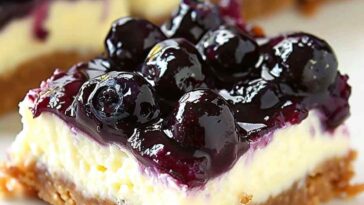 LEMON CHEESECAKE SQUARES WITH BLUEBERRY TOPPING