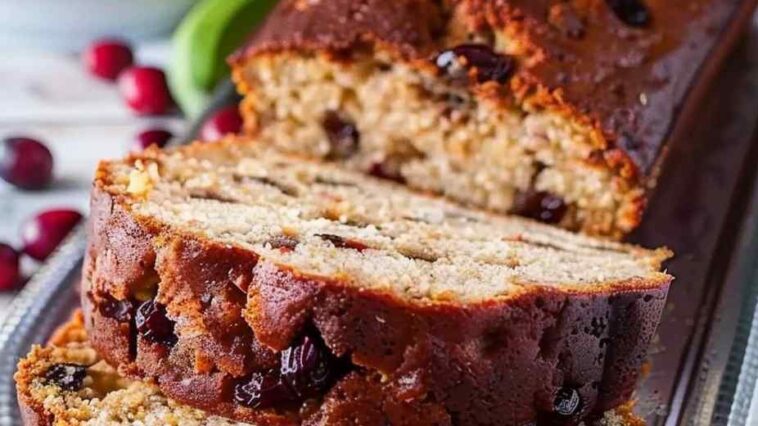 banana cake with dried cranberries