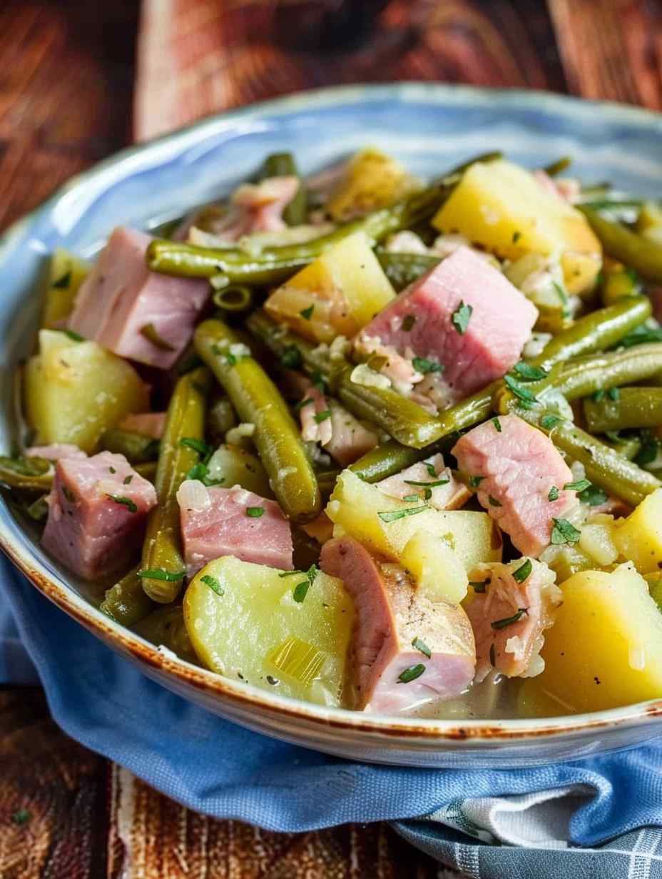 slow cooker ham green beans and potatoes