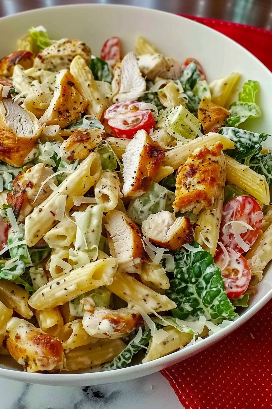 Chicken Caesar Pasta Salad Recipe - Quick Homemade Recipes