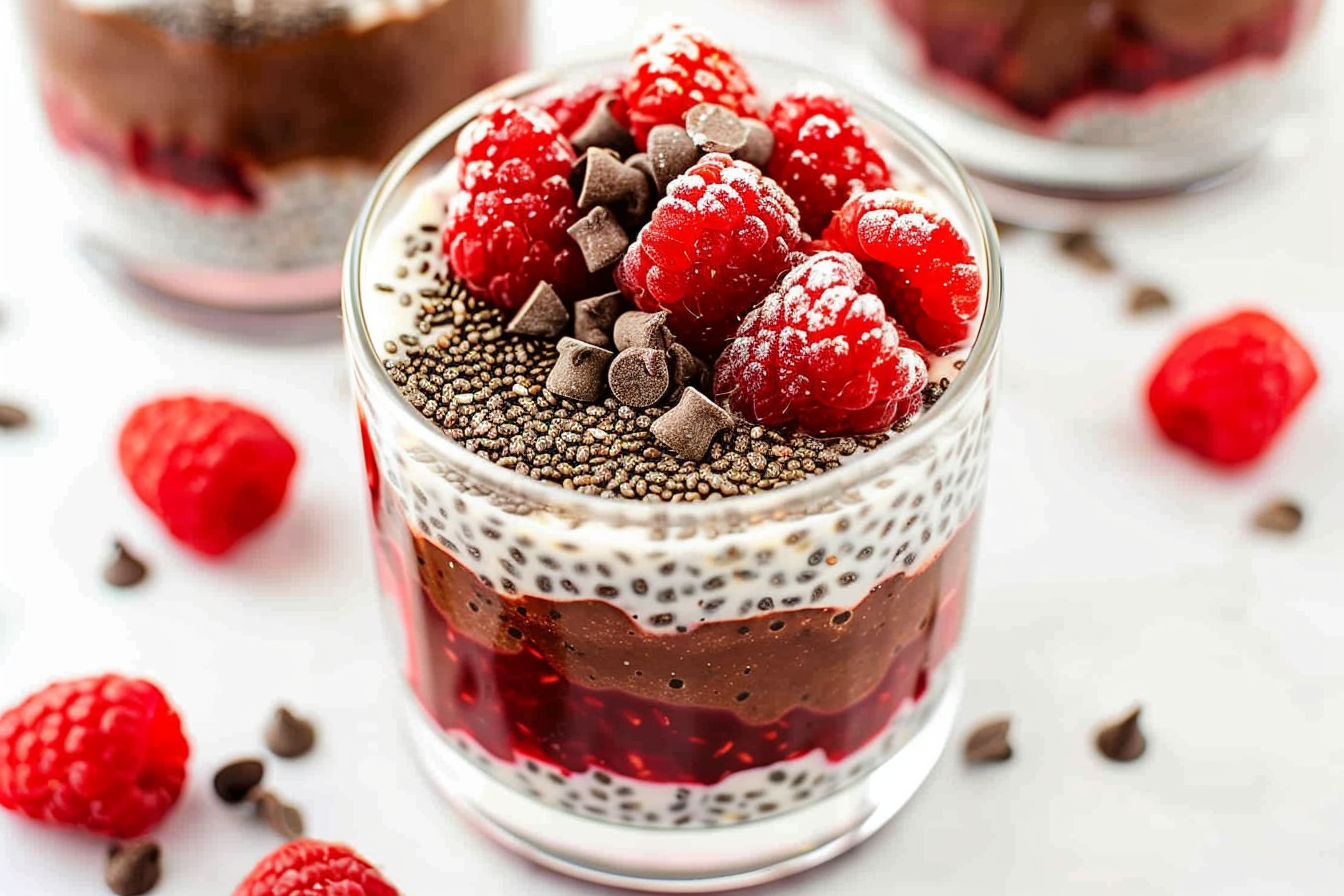Chocolate Raspberry Chia Parfaits