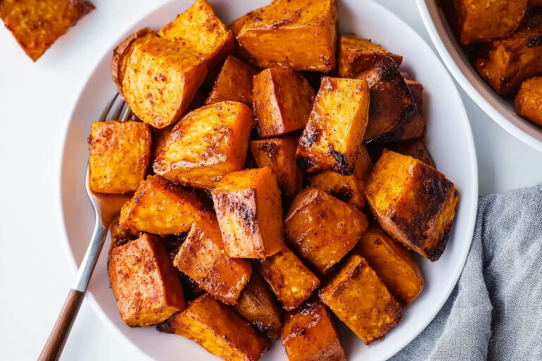Honey Cinnamon Roasted Sweet Potatoes