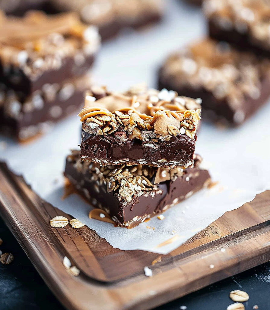 No Bake Chocolate Peanut Butter Oatmeal Bars - Quick Homemade Recipes