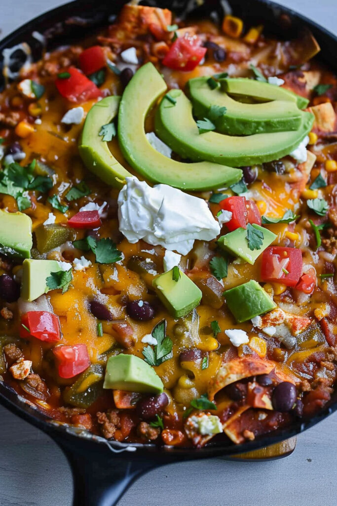 One Pan Lazy Enchilada Skillet