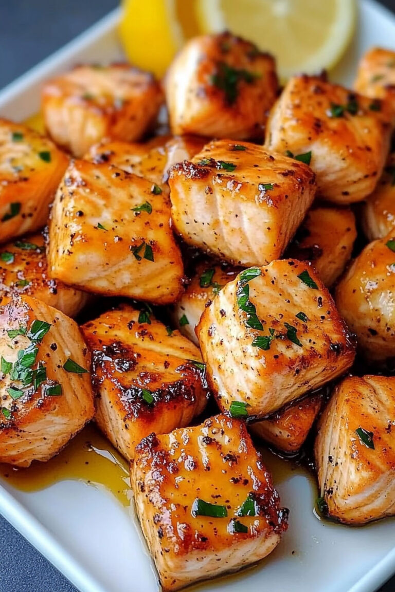 Air Fryer Salmon Bites with Hot Honey