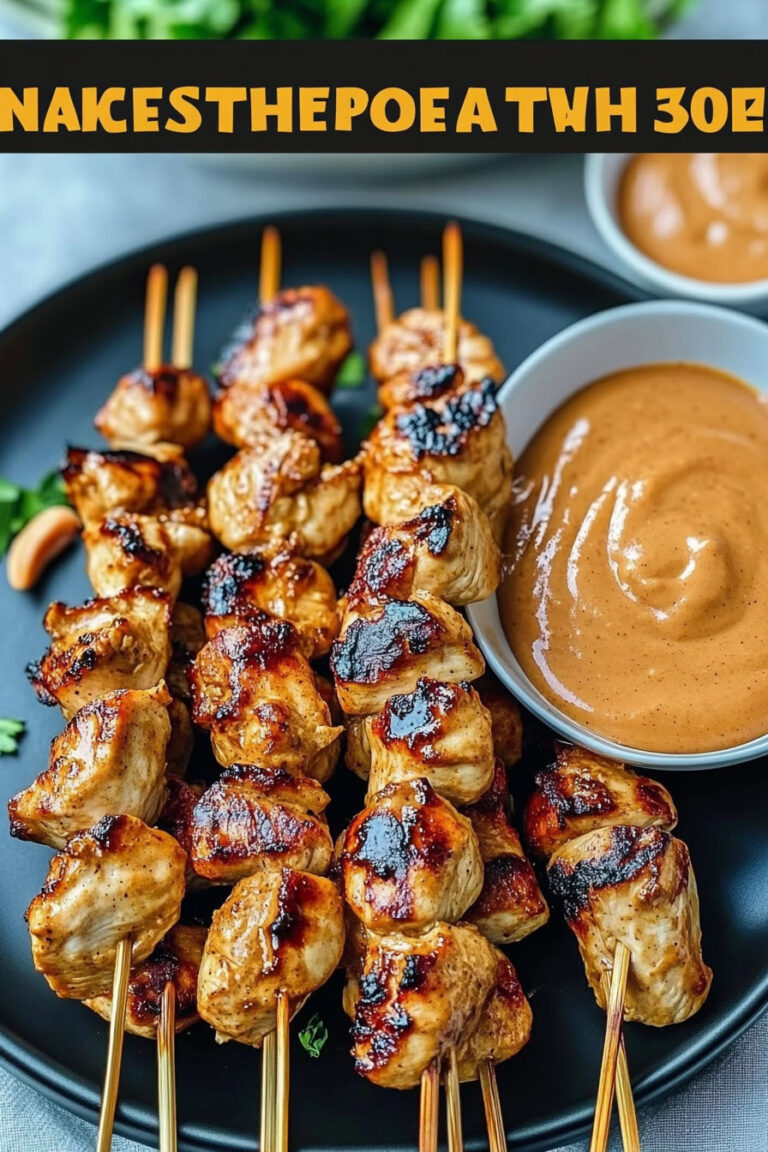 Chicken Satay Skewers with Peanut Sauce