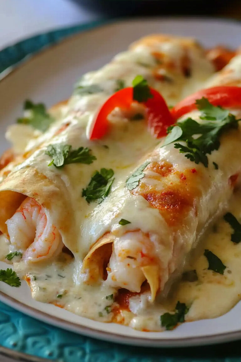 Easy Creamy Shrimp Enchiladas