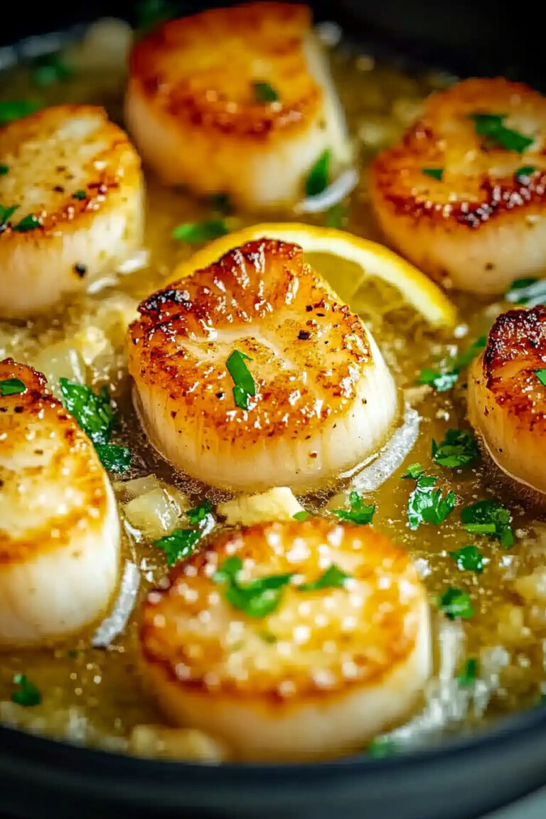 Seared Scallops with Garlic Lemon Butter