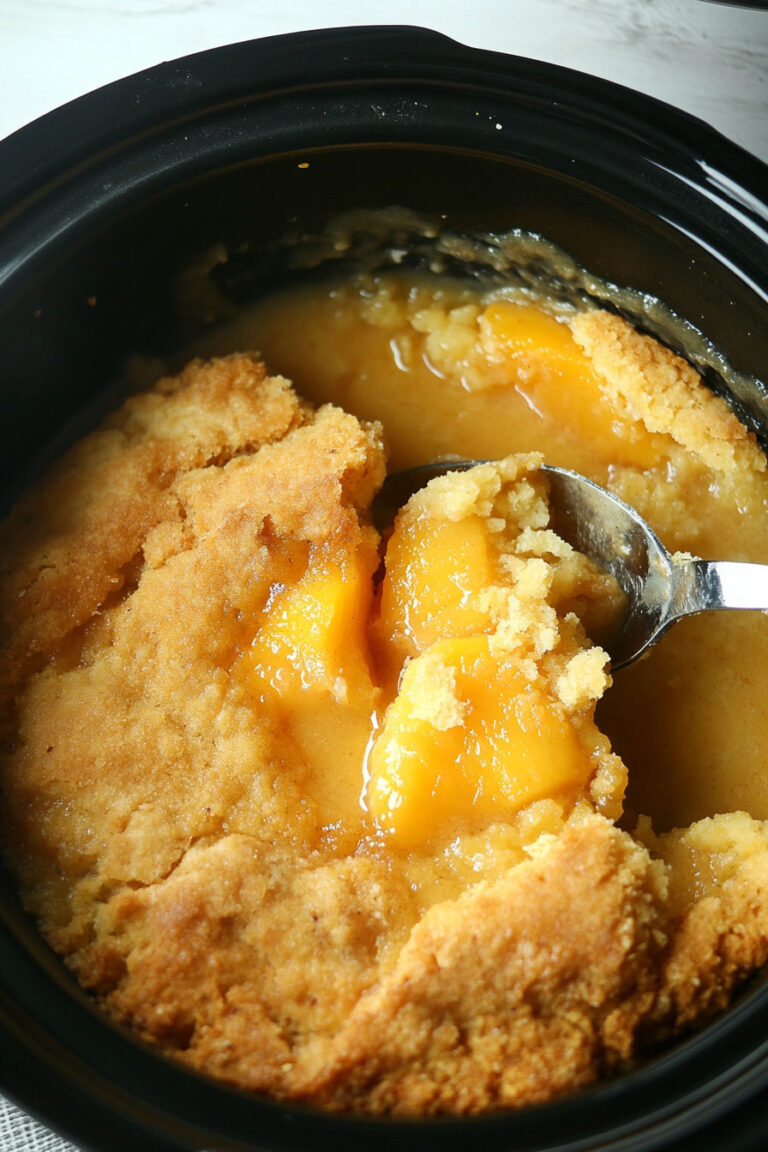 Slow Cooker Peach Cobbler