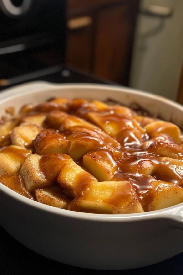 Caramel Apple Cinnamon Roll Bake