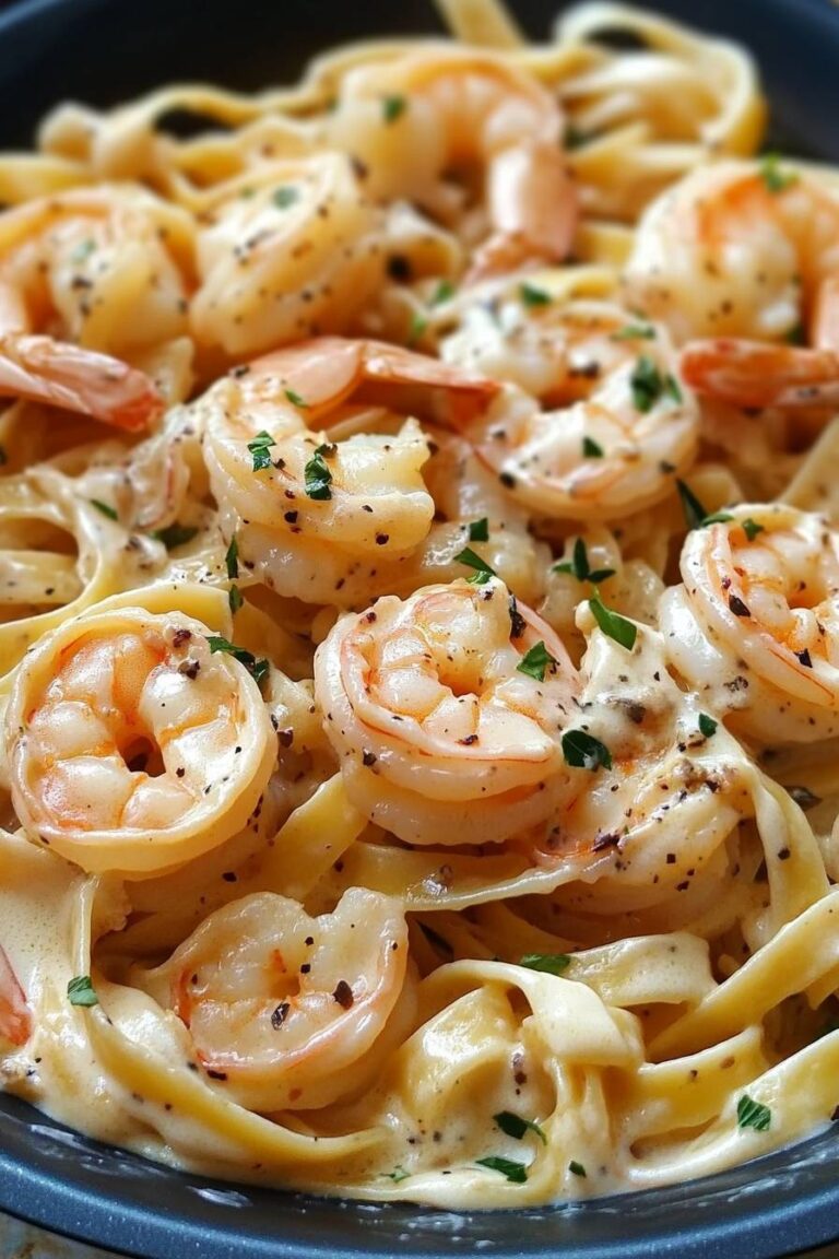 Creamy Shrimp Fettuccine Pasta With Homemade Alfredo Sauce