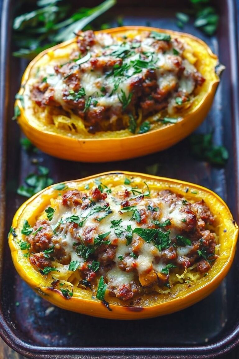 Italian Sausage Stuffed Spaghetti Squash