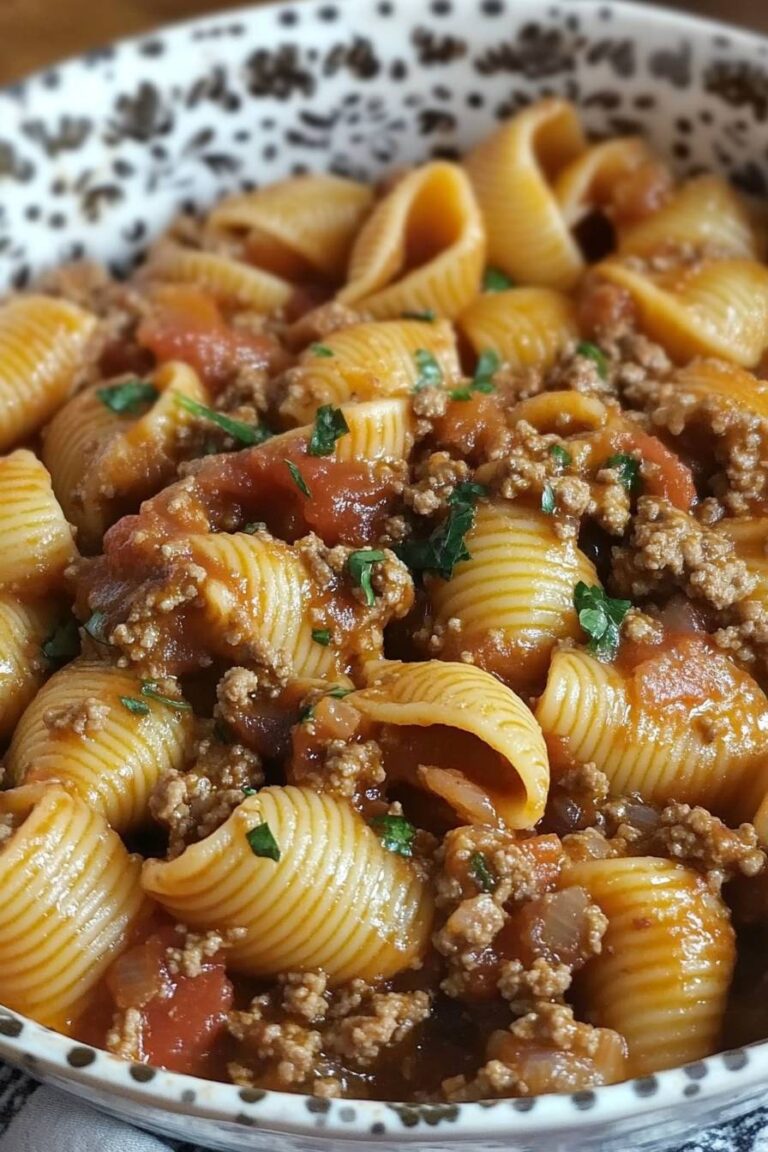 Pasta Shells with Ground Beef