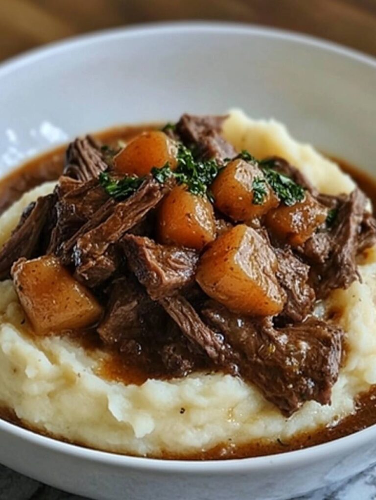 Pot Roast on Mashed Potatoes
