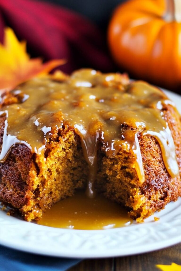 Pumpkin Coffee Cake with Brown Sugar Glaze