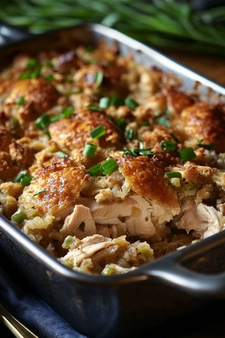 Rotisserie Chicken and Stuffing Casserole